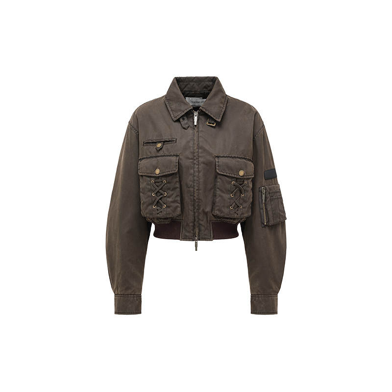 Feng Chen Wang Feng Chen Wang lace-up pocket jacket