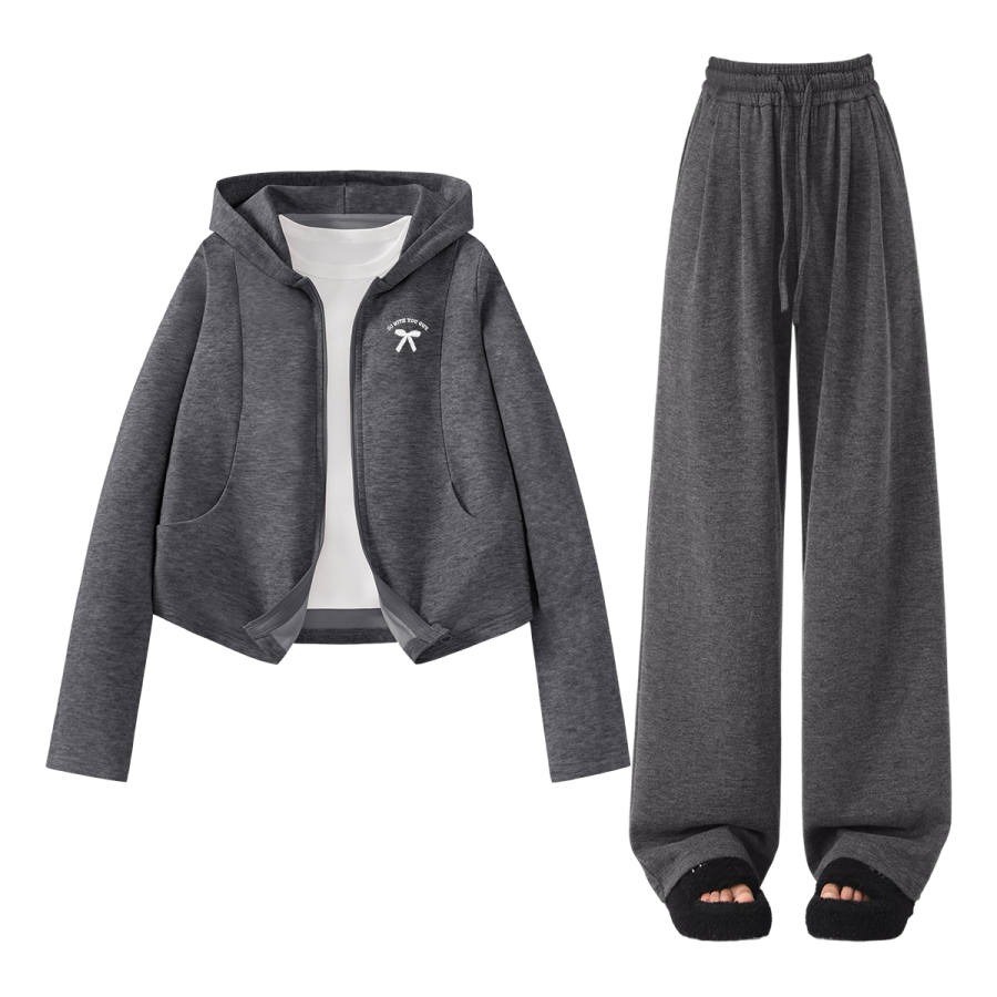 Tonlion Sweatshirt Sets Women's Hooded Moderate