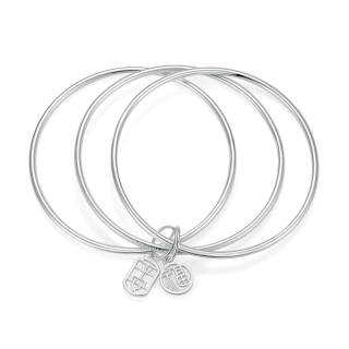 MOLADY 999 Fine Silver Material Plain Circle Bangle Women's