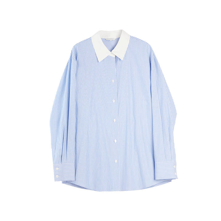 ELLE Shirts Women's Blue Lapel Shirt