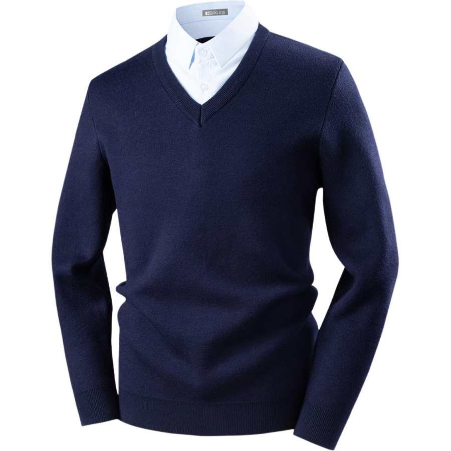 Hodo Knitwear Men's Lapel Thickened And Fleece Lined Mock Two Piece