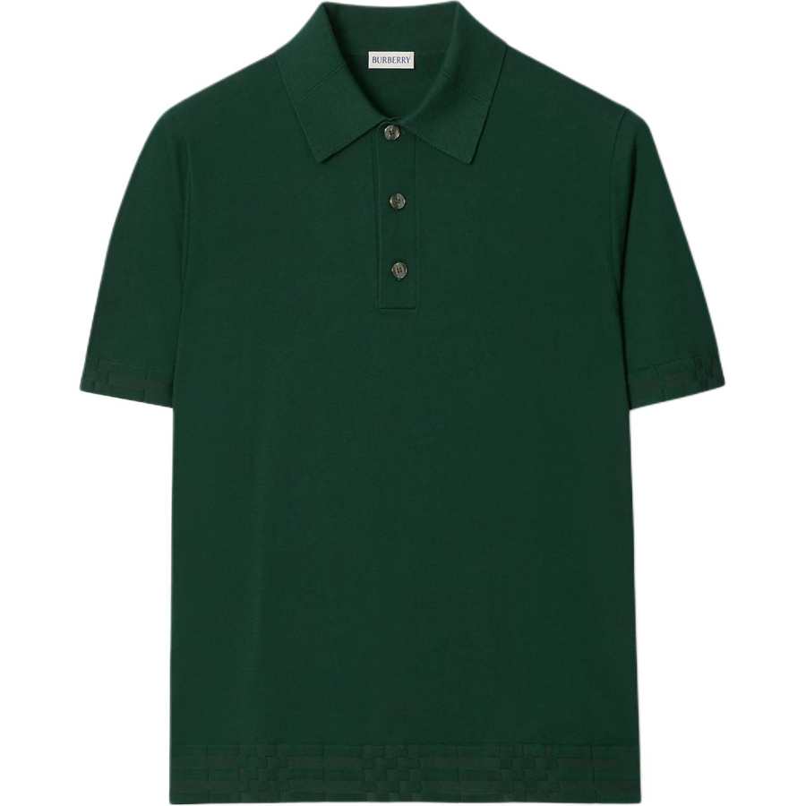 Burberry Polo Shirts Men's Dark Green Polo Collar Moderate