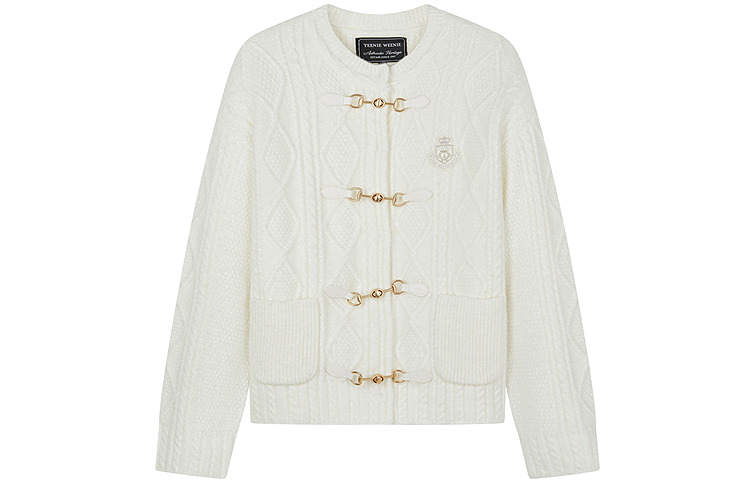 Teenie Weenie Knitwear Women's Crew Neck Moderate Cardigan