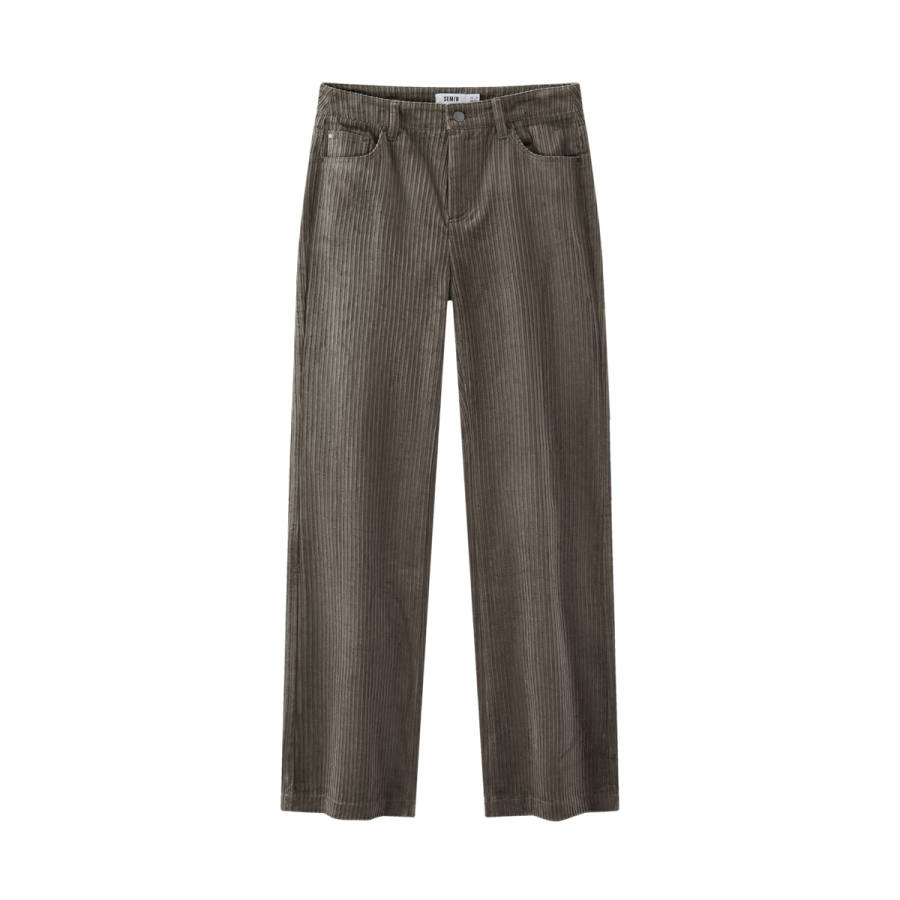 Semir Casual Pants Women's Dark Khaki 50714 Moderate Flared Pants