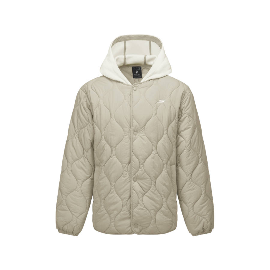 Skechers Puffer Jacket Unisex Light Gray Brown