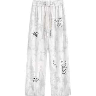 Qnxeey Casual Pants Unisex Thin Straight Fit Pants
