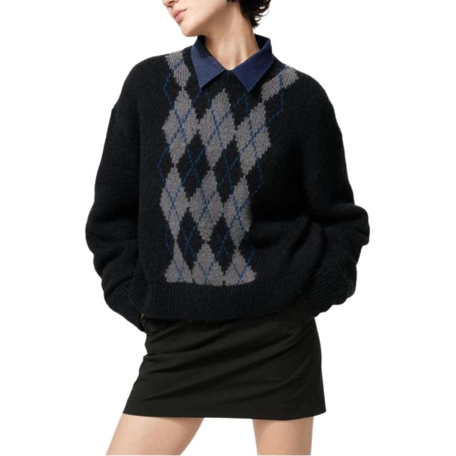 UNIQLO Sweaters Women's Black Crew Neck Moderate Other