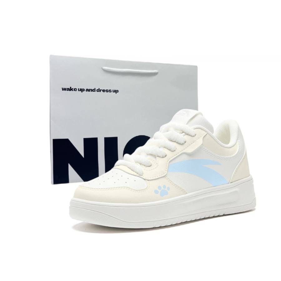 Anta Easy Cushioning Slip Resistant Abrasion Resistant Low top Casual Shoes Women's Blue Beige