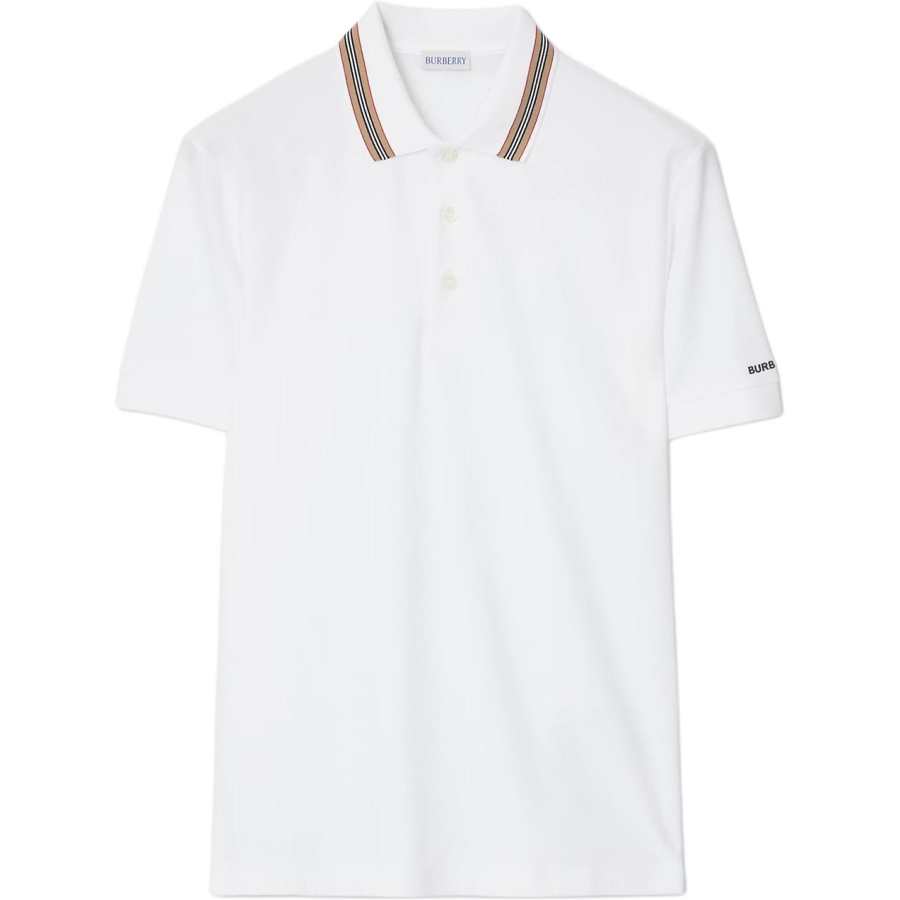 Burberry Polo Shirts Men's White Polo Collar Moderate