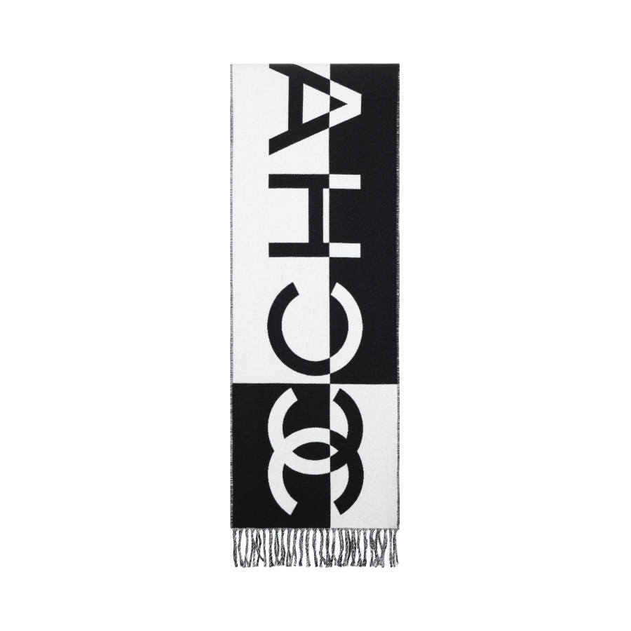 CHANEL Pre Owned 1986 1988 Logo intarsia Scarf