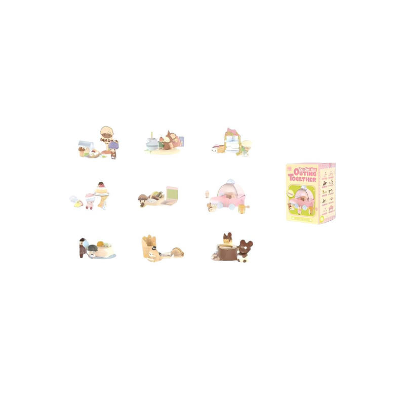 POP MART POP MART Dimoo Let's Go Outing Collection Dimoo Figure Mystery Boxes Single Mystery Box/Full Box 9 Pcs