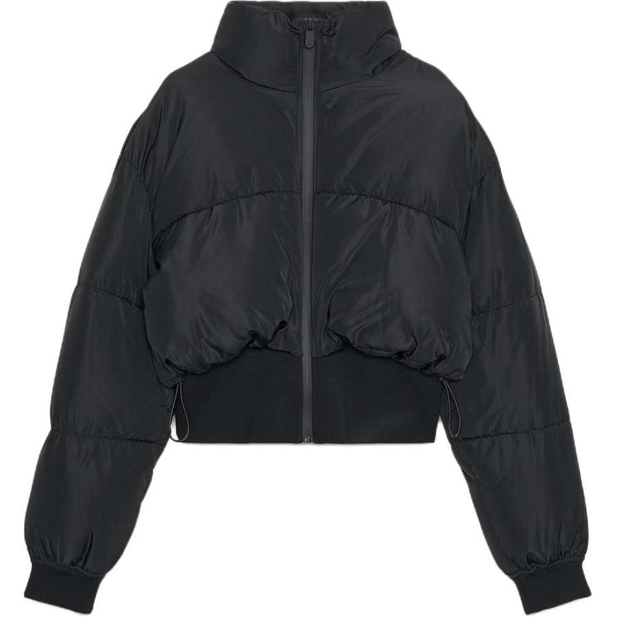 ZARA Puffer Jackets Women's Black Stand Collar Moderate