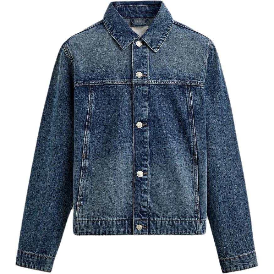 ZARA ZARA Denim Jackets Men's Blue Lapel Moderate