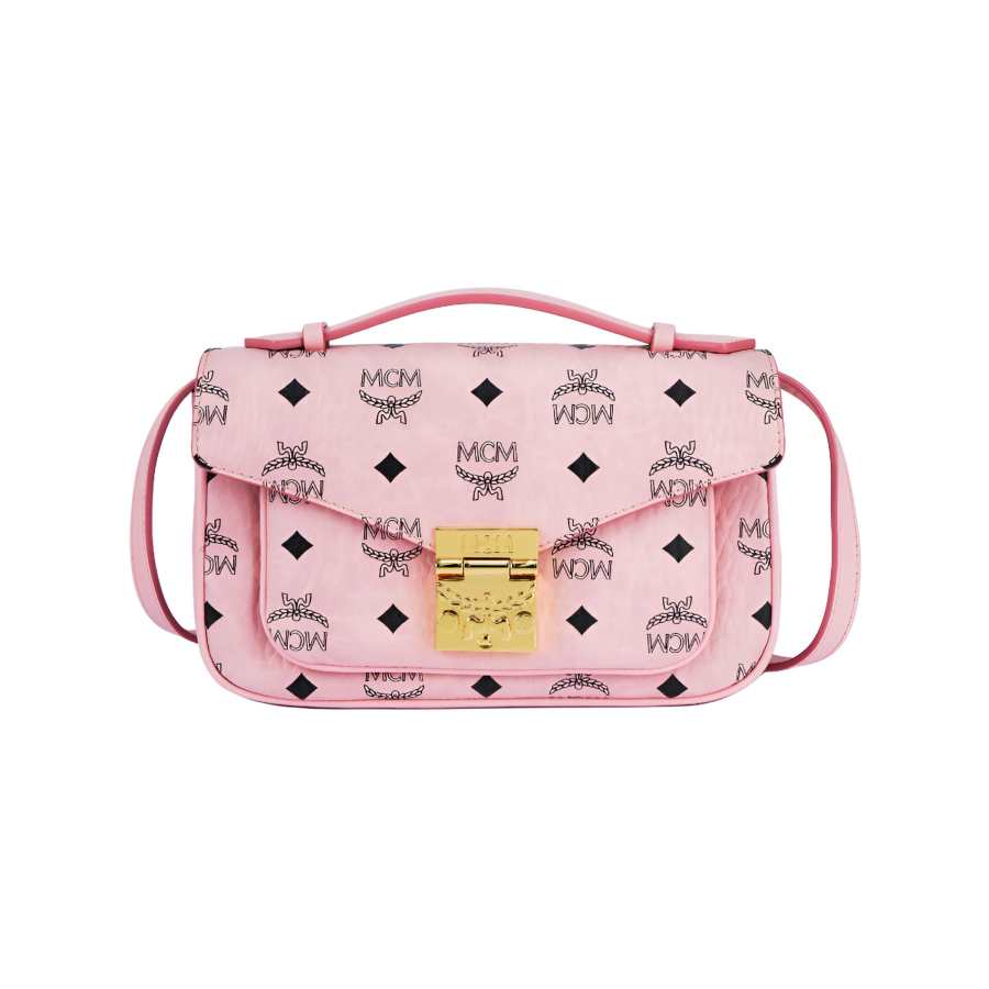 MCM MCM Tracy Artificial Leather Envelope Bag, One Shoulder Handbag Medium Women's Pink