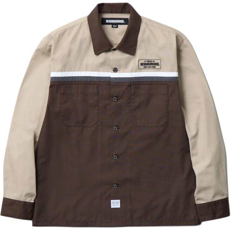 Neighborhood colourblock patch-pocket overshirt
