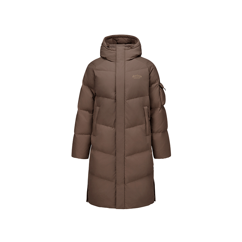 Skechers Down Jackets Unisex Dark Caramel Brown 05U5 Hooded Moderate