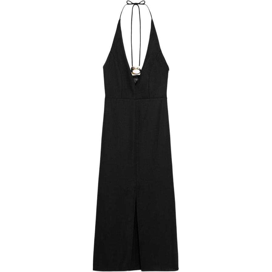 ZARA Sleeveless Dresses Women's Black V Neck Moderate