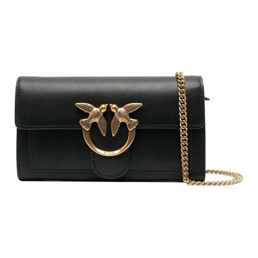 PINKO Calfskin Crossbody Bags Women's Black