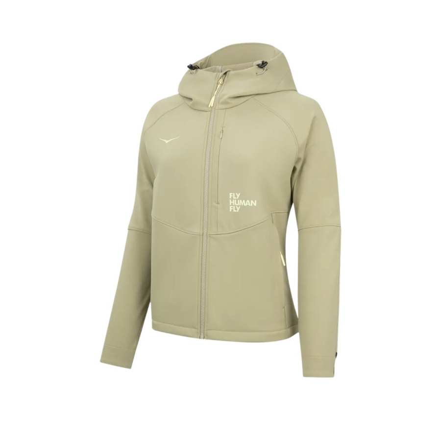 HOKA ONE ONE SOFTSHELL Thermal Windproof Hooded Zippers Fleece Lined Softshell Long Sleeved Jacket Women's