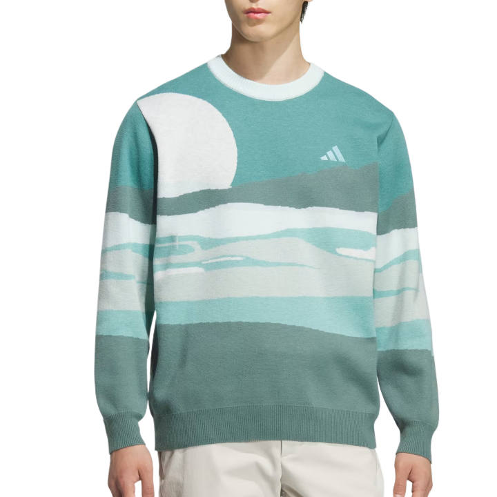 Adidas Adidas Sweaters Men's Turquoise Crew Neck Moderate