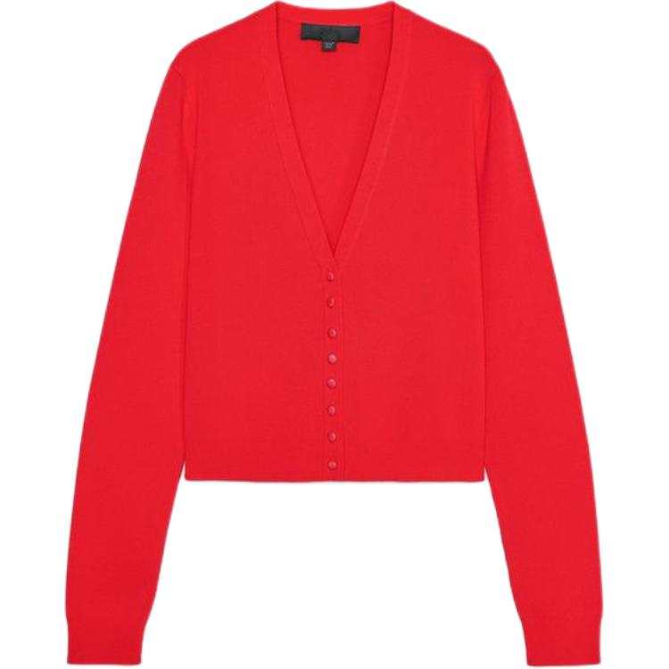 ZARA Knitwear Women's Red V Neck Moderate
