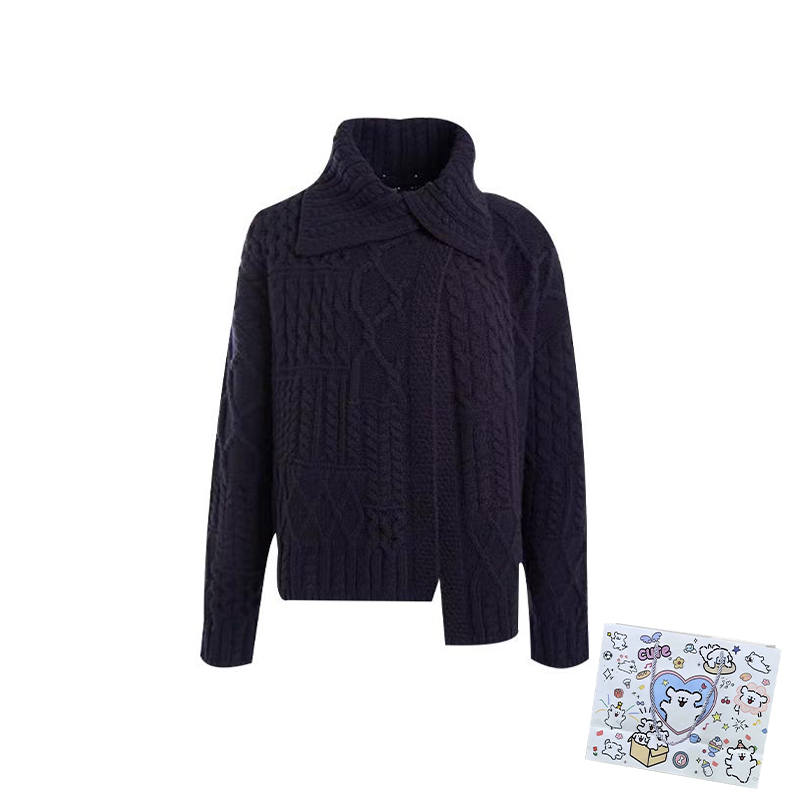 MARIE·COCO Knitwear Women's Top Shopping Bag Included Lapel Moderate Cardigan