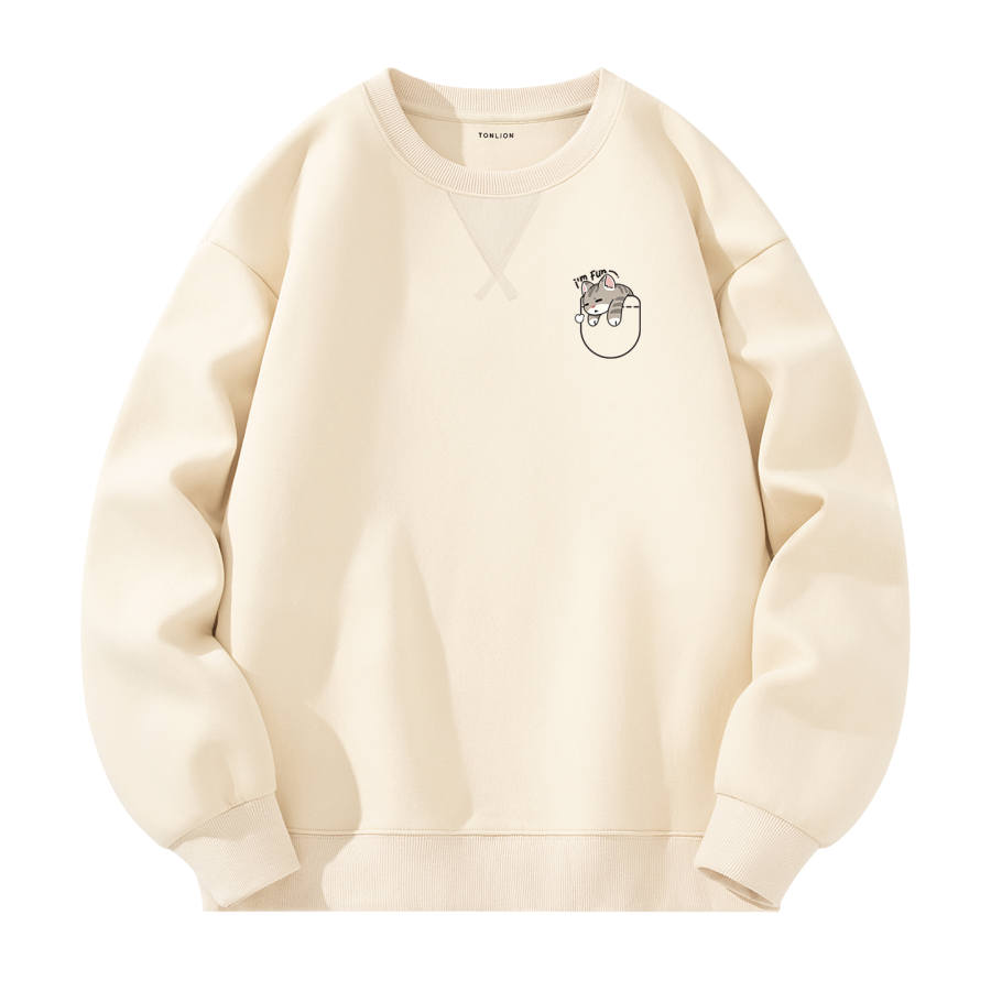 Tonlion Sweatshirts Unisex Crew Neck Moderate Regular