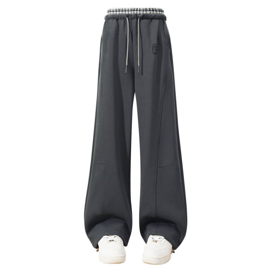 Tonlion Casual Pants Unisex Moderate Wide Leg Pants