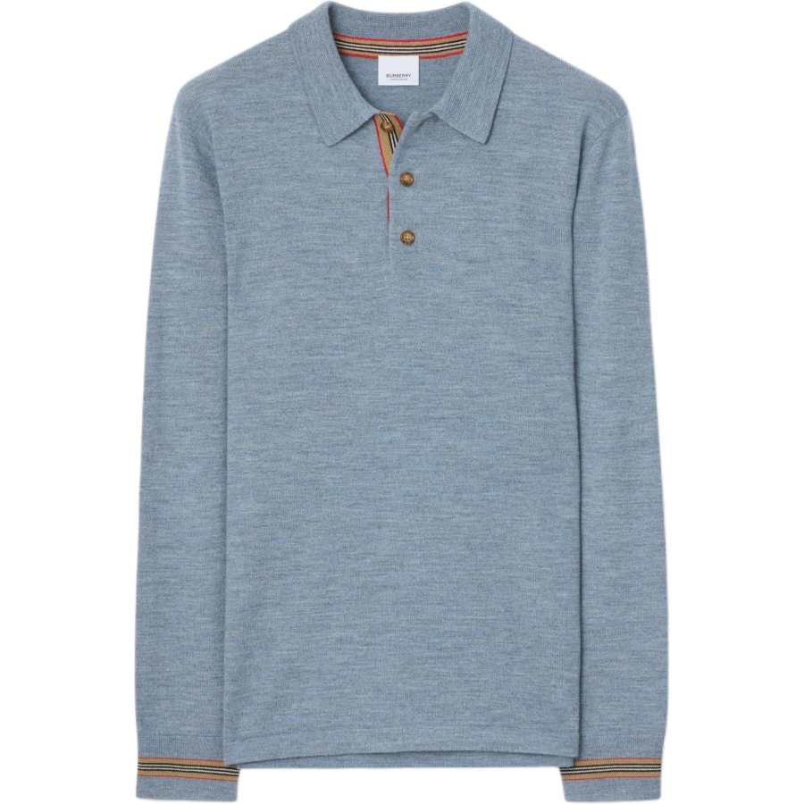 Burberry Sweaters Men's Medium Blue Polo Collar Moderate Other