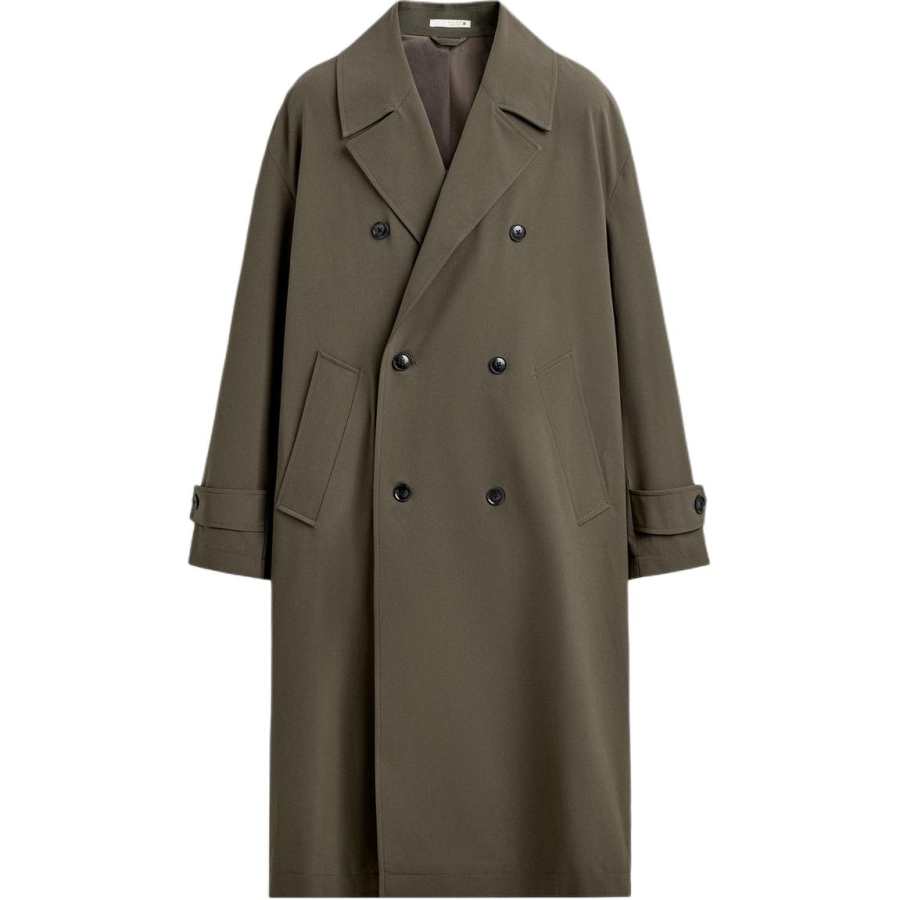 ZARA Trench Coats Men's Dark Taupe Suit Collar Moderate