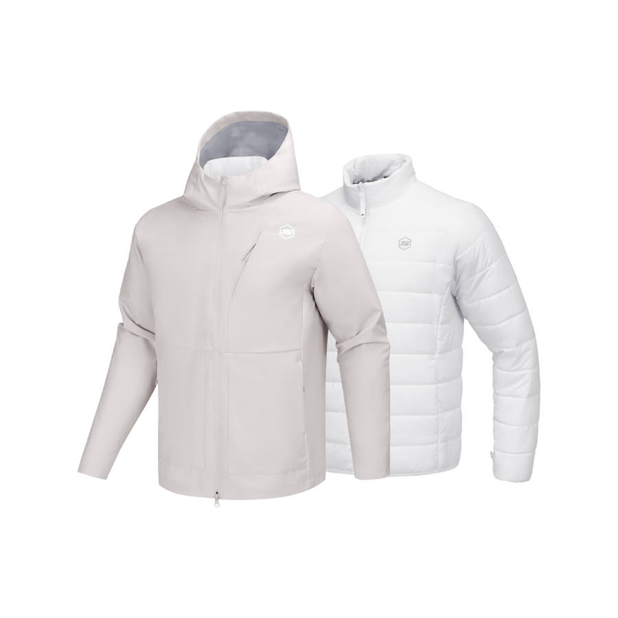 Skechers Comfortable Sports Collection Puffer Jacket Men's Silver Gray
