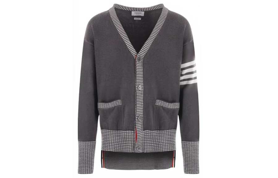 THOM BROWNE THOM BROWNE 4 Bar Striped Knit Cardigan