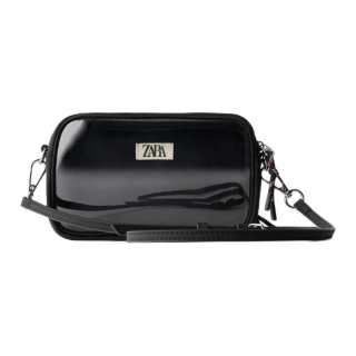 ZARA Polyester Shoulder Bag Women's Black