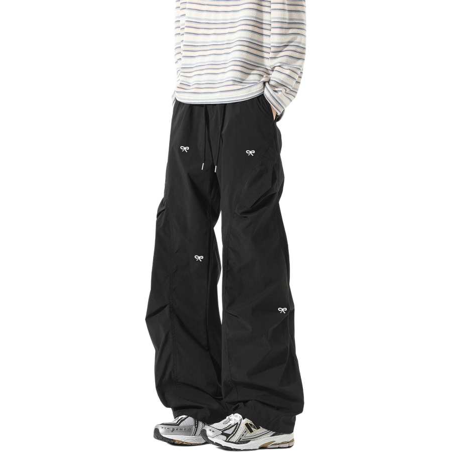 HUANQIU Casual Pants Unisex Moderate Straight Fit Pants