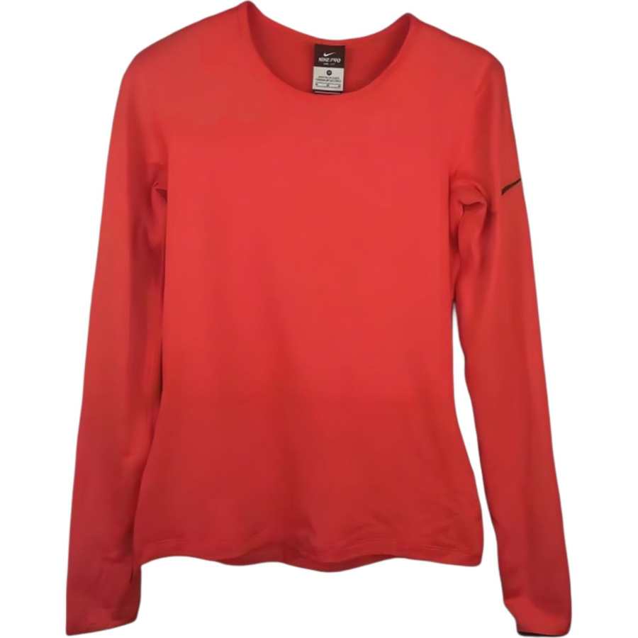 Nike Nike T Shirts Women's Red Crew Neck Moderate Straight Fit