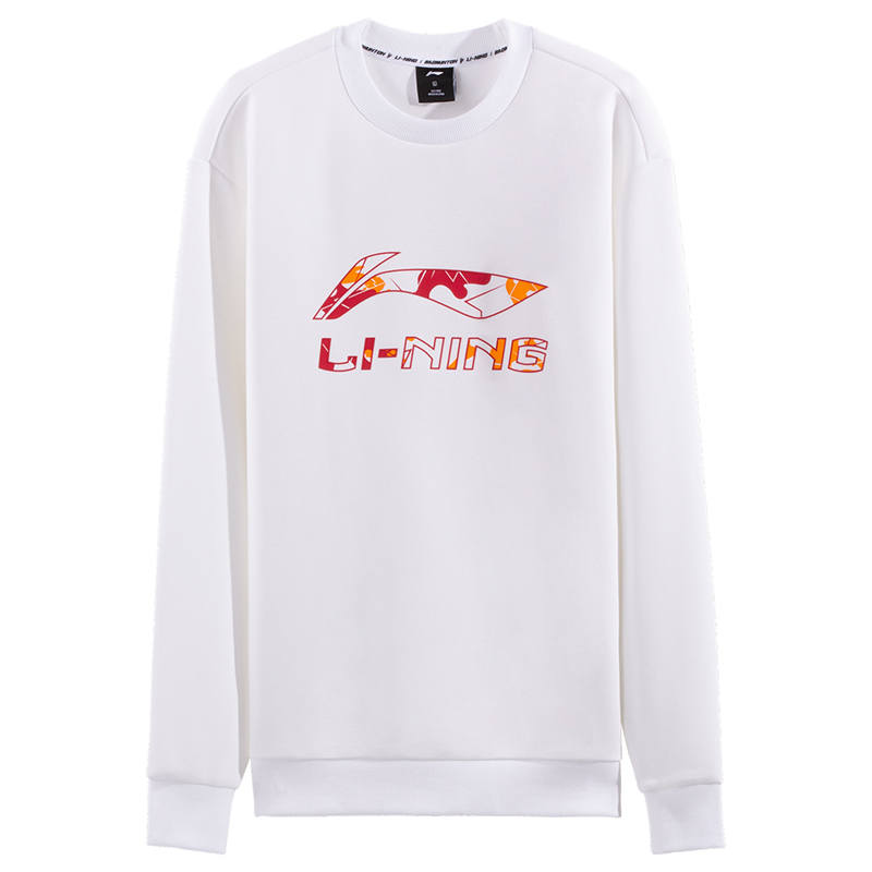 Li-Ning Li Ning Sweatshirts Unisex White Crew Neck Moderate Regular