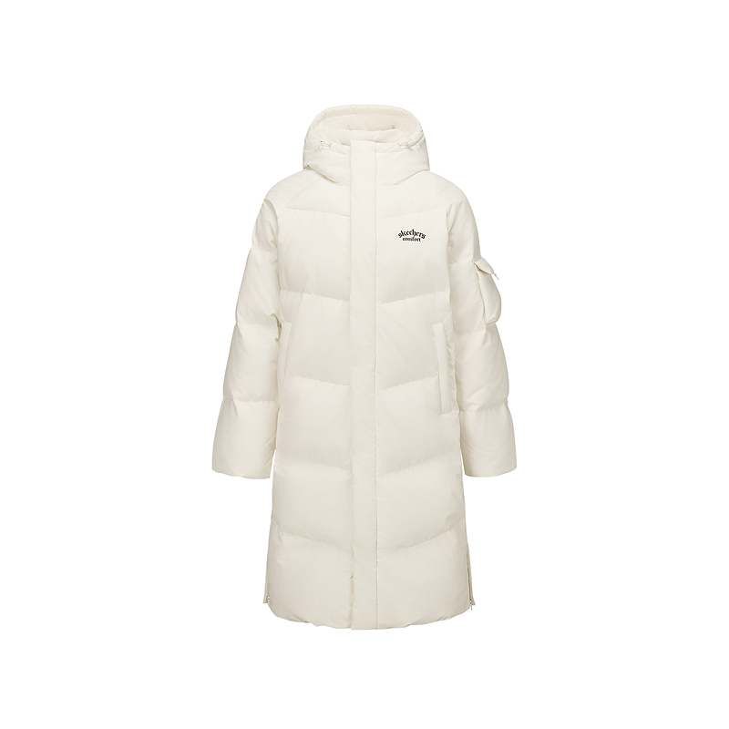 Skechers Down Jackets Unisex Marshmallow White 0074 Hooded Moderate