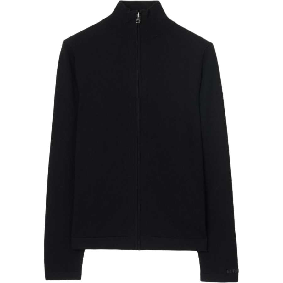 Burberry Jackets Men's Black Stand Collar Moderate Straight Fit