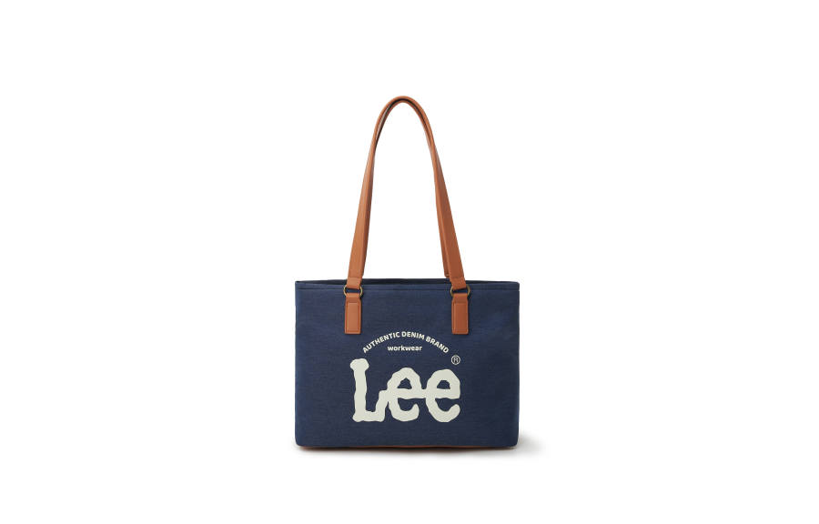 Lee Twill Fabric+Leather Handbag, Shoulder Bag Regular Women's Dark Blue/Light Blue