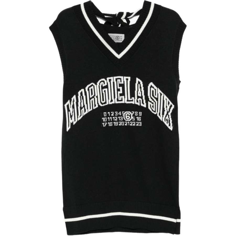 MM6 Maison Margiela V-neck logo-embroidered vest