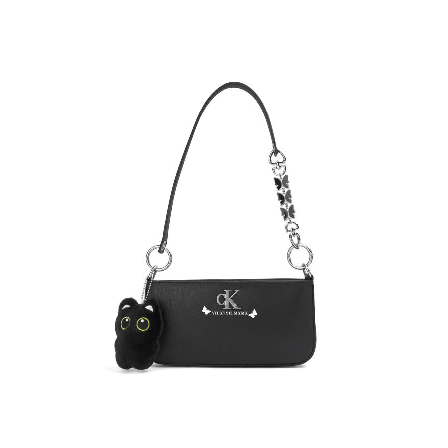 CALVIN KLEIN Synthetic Material Shoulder Bag, Shoulder Bag Regular Women's Black