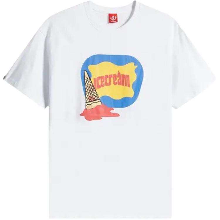 Ice Cream T Shirts Unisex White Crew Neck Moderate Straight Fit