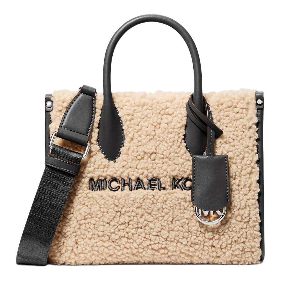 MICHAEL KORS Mirella Polyester Handbag Small Women's Beige & Black