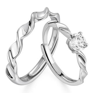 KADER 925 Sterling Silver Synthetic Cubic Zirconia Rings Unisex Silver White