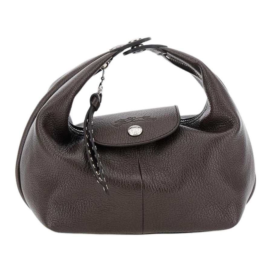 LONGCHAMP Goatskin Handbag Small Women's Brown
