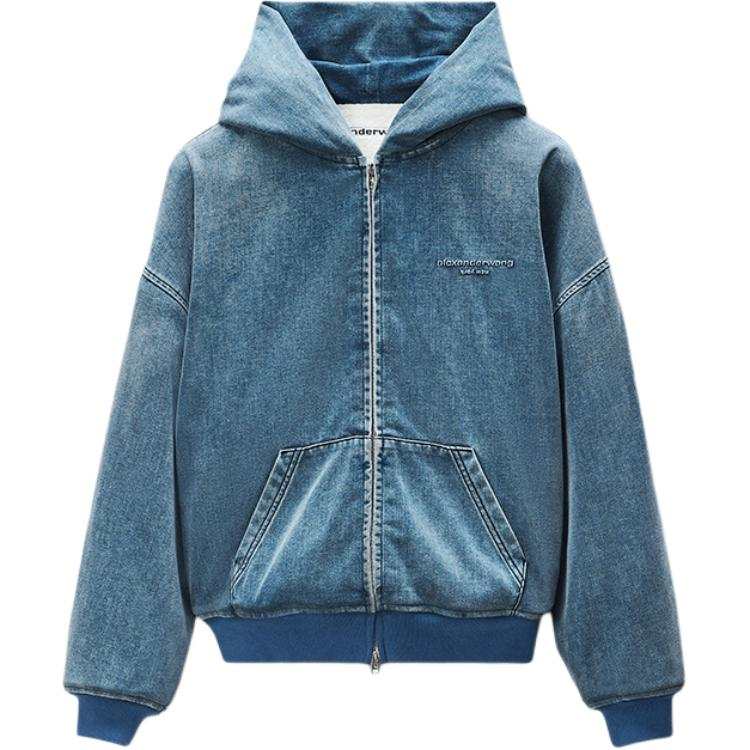 Alexander Wang Alexander Wang hooded zip-up denim jacket