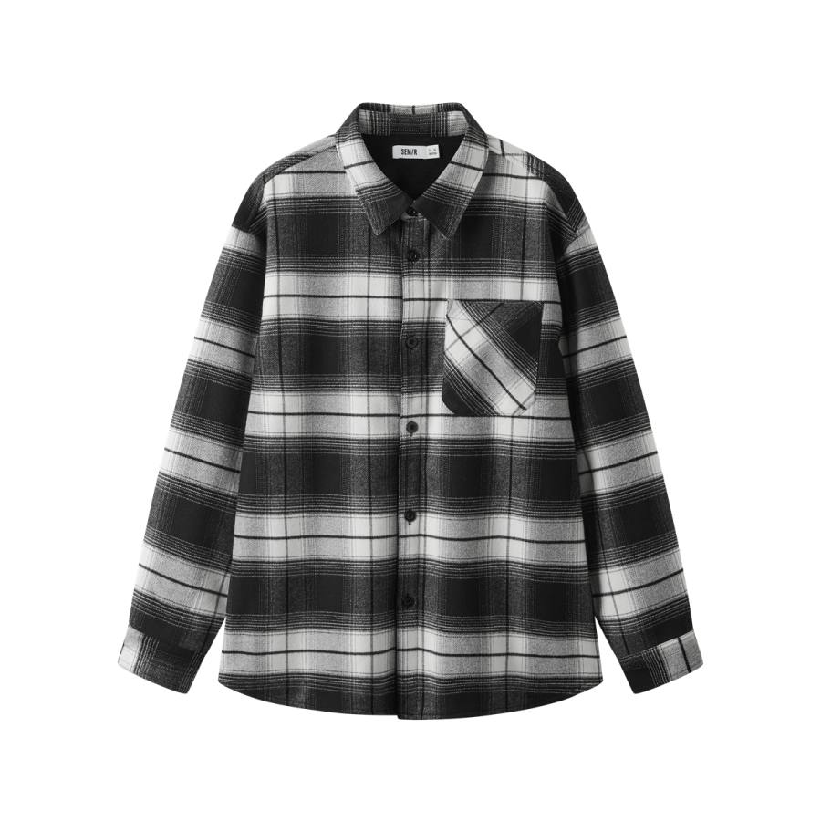 Semir Shirts Men's Lapel Thickened And Fleece Lined Other