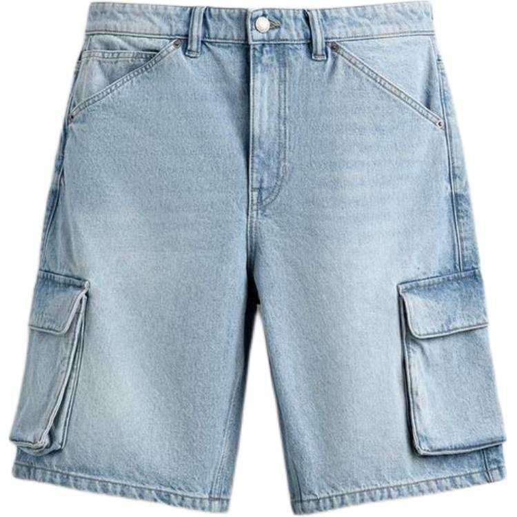 ZARA ZARA Denim Shorts Men's Light Blue Moderate