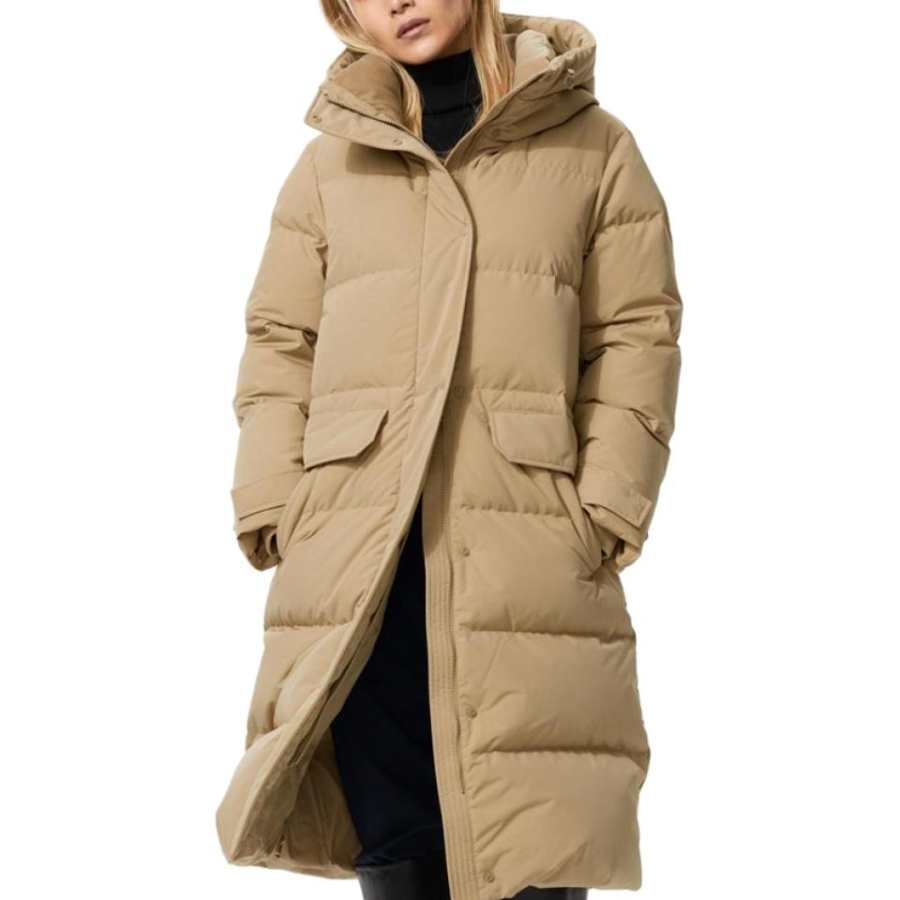 UNIQLO Down Jackets Women's Dark Beige Hooded Non Detachable Thickened