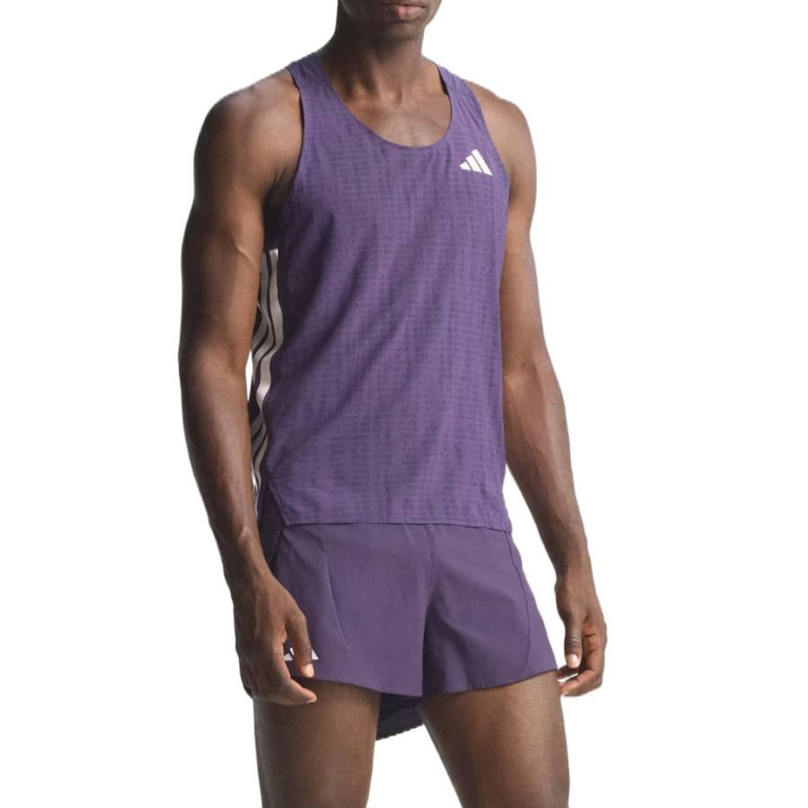 Adidas Adidas Adizero Tank Tops Men's Purple Crew Neck Moderate